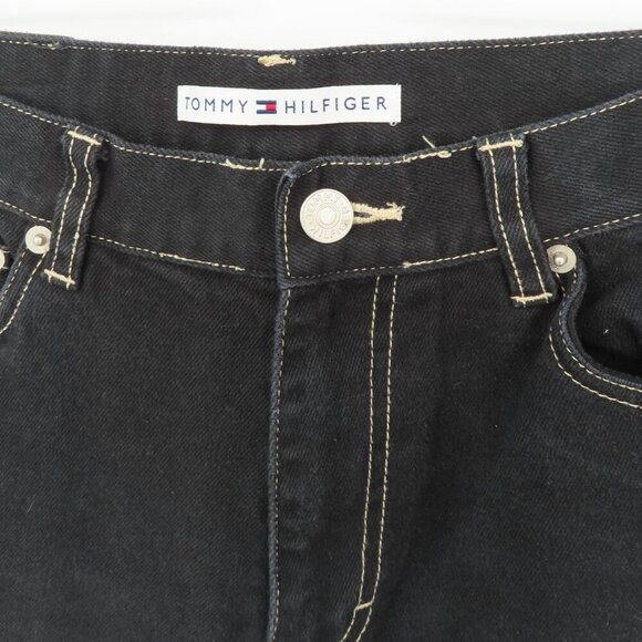 VTG Tommy Hilfiger Women 6 Black Cotton Blend Denim Jeans Embroidered Pocket - Picture 4 of 12